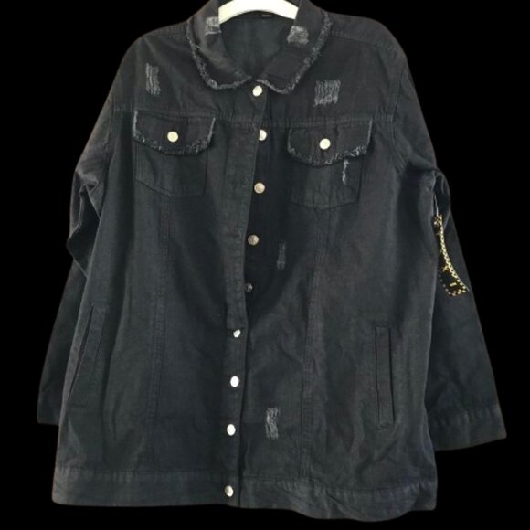 Taxi Unisex Jeans jacket 2X black - Picture 1 of 6